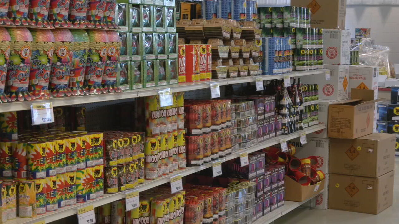 Fireworks on store shelves